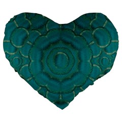 Over The Calm Sea Is The Most Beautiful Star Large 19  Premium Flano Heart Shape Cushions by pepitasart