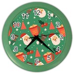 Colorful Funny Christmas Pattern Color Wall Clock Front