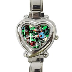 Dots And Stripes 1 1 Heart Italian Charm Watch by bestdesignintheworld