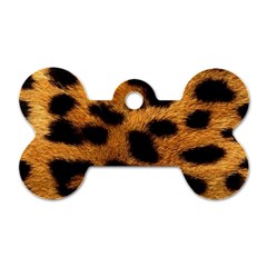 Leopard Skin Pattern Background Dog Tag Bone (two Sides) by Vaneshart