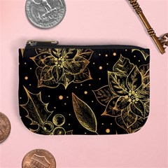 Christmas Pattern With Vintage Flowers Mini Coin Purse by Vaneshart