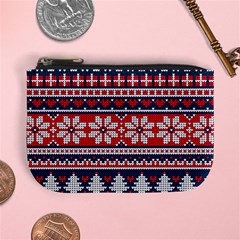 Beautiful Knitted Christmas Pattern Mini Coin Purse by Vaneshart