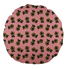 Daisy Pink Large 18  Premium Round Cushions by snowwhitegirl