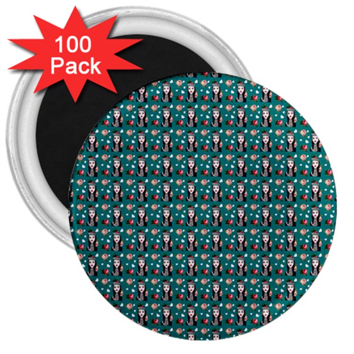 Chrix Pat Teal 3  Magnets (100 pack)