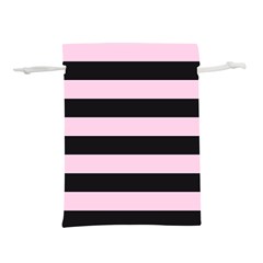 Black And Light Pastel Pink Large Stripes Goth Mime French Style Lightweight Drawstring Pouch (s) by genx