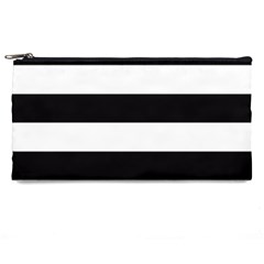 Black And White Large Stripes Goth Mime French Style Pencil Cases by genx