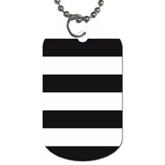 Black And White Large Stripes Goth Mime French Style Dog Tag (two Sides) by genx