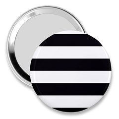 Black And White Large Stripes Goth Mime French Style 3  Handbag Mirrors by genx