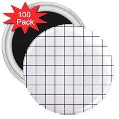 Aesthetic Black And White Grid Paper Imitation 3  Magnets (100 Pack) by genx