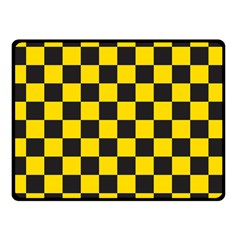 Checkerboard Pattern Black And Yellow Ancap Libertarian Double Sided Fleece Blanket (small)  by snek