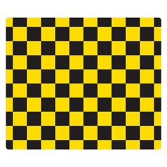 Checkerboard Pattern Black And Yellow Ancap Libertarian Double Sided Flano Blanket (small)  by snek