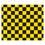 Checkerboard Pattern Black and Yellow Ancap Libertarian Double Sided Flano Blanket (Small)  50 x40  Blanket Front