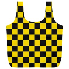 Checkerboard Pattern Black And Yellow Ancap Libertarian Full Print Recycle Bag (xxl) by snek