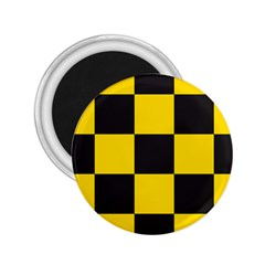 Checkerboard Pattern Black And Yellow Ancap Libertarian 2 25  Magnets by snek