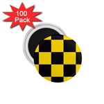 Checkerboard Pattern Black and Yellow Ancap Libertarian 1.75  Magnets (100 pack)  Front