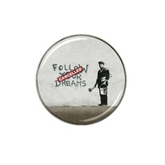 Banksy Graffiti Original Quote Follow Your Dreams Cancelled Cynical With Painter Hat Clip Ball Marker by snek