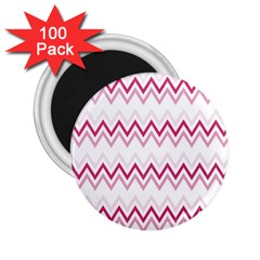 Chevrons Rose/blanc 2 25  Magnets (100 Pack)  by kcreatif