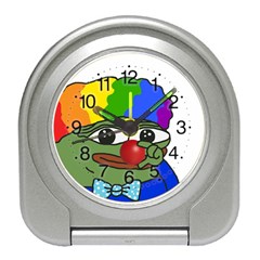 Clown World Pepe The Frog Honkhonk Meme Kekistan Funny Travel Alarm Clock by snek