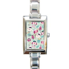 Pattern Funny Christmas Ho Ho Ho Rectangle Italian Charm Watch by Vaneshart