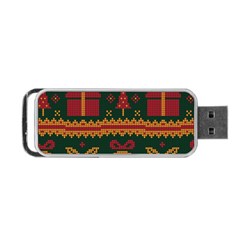 Knitted Christmas Pattern Portable Usb Flash (two Sides) by Vaneshart