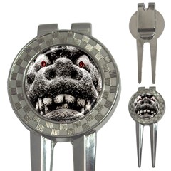 Monster Sculpture Extreme Close Up Illustration 2 3-in-1 Golf Divots by dflcprintsclothing