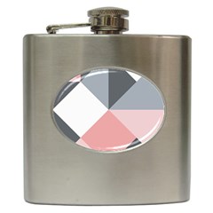 Pink, Gray, And White Geometric Hip Flask (6 Oz) by mccallacoulture