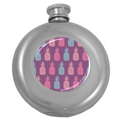 Pineapple Wallpaper Pattern 1462307008mhe Round Hip Flask (5 Oz) by Sobalvarro