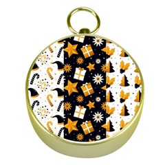 Black Golden Christmas Pattern Collection Gold Compasses by Vaneshart