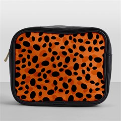 Orange Cheetah Animal Print Mini Toiletries Bag (one Side) by mccallacoulture