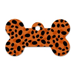 Orange Cheetah Animal Print Dog Tag Bone (two Sides) by mccallacoulture