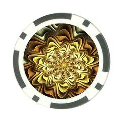 Fractal Flower Petals Gold Poker Chip Card Guard (10 Pack) by HermanTelo