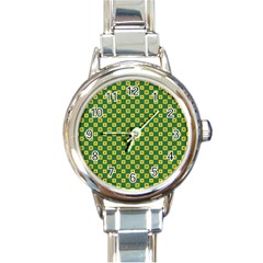 Df Green Domino Round Italian Charm Watch by deformigo