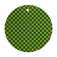 Df Green Domino Round Ornament (two Sides) by deformigo