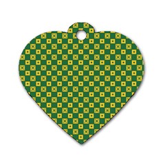 Df Green Domino Dog Tag Heart (one Side) by deformigo