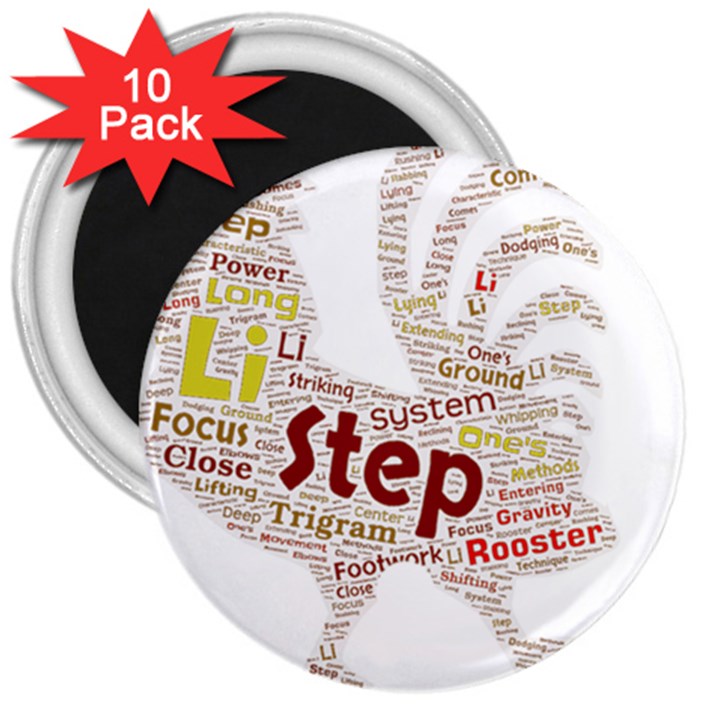 Fighting Golden Rooster  3  Magnets (10 pack) 