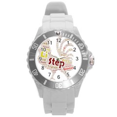 Fighting Golden Rooster  Round Plastic Sport Watch (l) by Pantherworld143