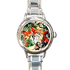 Lilies In A Vase 1 4 Round Italian Charm Watch by bestdesignintheworld