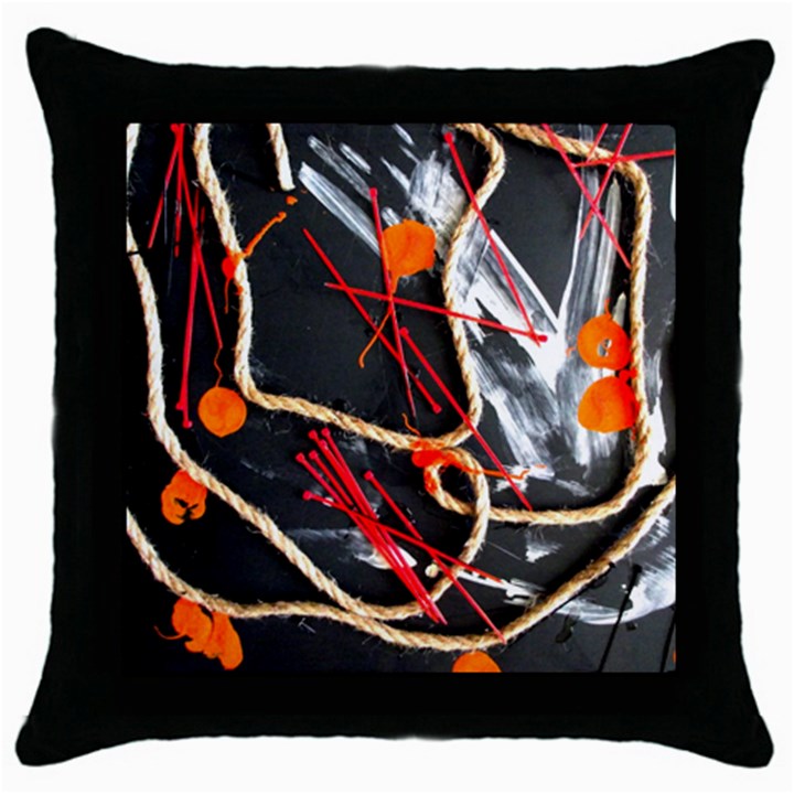 Collage 1 1 Throw Pillow Case (Black)