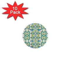 Colored Geometric Ornate Patterned Print 1  Mini Buttons (10 Pack)  by dflcprintsclothing