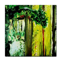 Old Tree And House With An Arch 8 Tile Coaster by bestdesignintheworld