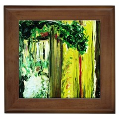 Old Tree And House With An Arch 8 Framed Tile by bestdesignintheworld