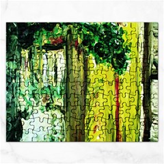 Old Tree And House With An Arch 8 Rectangular Jigsaw Puzzl by bestdesignintheworld