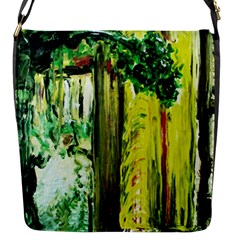 Old Tree And House With An Arch 8 Flap Closure Messenger Bag (s) by bestdesignintheworld