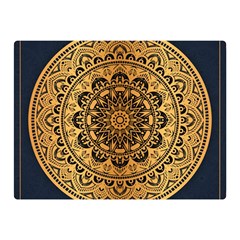 Luxury Mandala Background With Golden Arabesque Pattern Arabic Islamic East Style Premium Vector Double Sided Flano Blanket (mini)  by Wegoenart