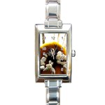 Tulips 1 2 Rectangle Italian Charm Watch Front