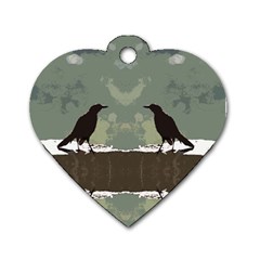 Lil Birdie Dog Tag Heart (one Sided)  by MijizaCreations