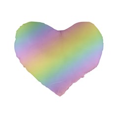 Pastel Goth Rainbow  Standard 16  Premium Flano Heart Shape Cushions by thethiiird