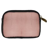 Pink Alligator Print Digital Camera Leather Case Back