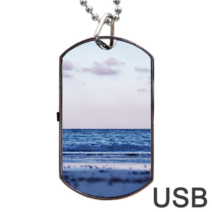 Pink Ocean Hues Dog Tag USB Flash (One Side)