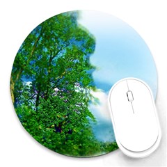 Airbrushed Sky Round Mousepads by Fractalsandkaleidoscopes